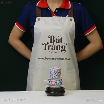 Bộ Phin Ly Cà Phê Gốm Sứ Bát Tràng Vẽ Tay Họa Tiết Hoa Dây Men Lam - Chi tiết 1